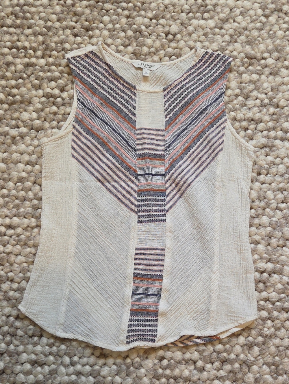 Liverpool Linen Look Sleeveless Boho Top XS Worn Only Once